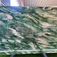 Table basse, table à manger, comptoir de cuisine, plateau de table en marbre de pierre moderne de luxe vert Aurora pour villa intérieure