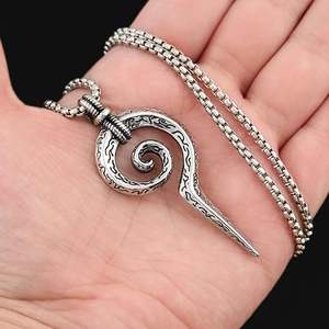 สร้อยคอจี้รูปคทาสแตนเลส เครื่องประดับเหล็กสำหรับผู้ชายที่ทันสมัย - Product Image 5