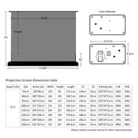 Écran de projection motorisé électrique de 120 pouces 16:9 UST ALR enroulable en PET Crystal avec un angle de vision de 170 degrés, gain de 0,8, sans MOQ