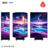 Afficheur LED numérique mobile sur pied, écran publicitaire LED pour les halls d'accueil, les stands d'exposition, les magasins de vêtements