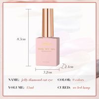 LOGO Nouveauté populaire, vernis à ongles gel œil de chat diamanté en gelée 9 couleurs, ensemble de 15 ml, vernis à ongles gel œil de chat magnétique, OEM personnalisé