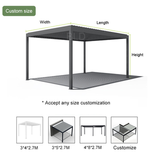 Pérgola de Jardín Personalizada de 4x6m, Terraza Adjunta a la Casa, Solárium, Gazebo Exterior, Cobertizos de Patio de Aluminio en Venta - Product Image 3