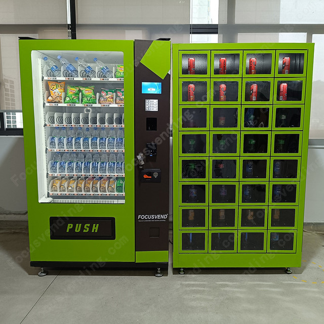 Focusvend Snack and Drink Vending Machine with Slave Mystery Box Locker Machine for Automaten Accept Customization for Germany