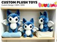 Peluche animal ailé, adorable loup bleu, jouet en peluche doux pour enfants, idéal pour la chambre de jeu et comme cadeau pour enfants
