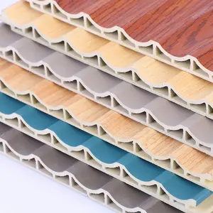 Placa alternativa de madeira para revestimento de parede lambrina wpc, decoração de casa, fundo de tv, painel canelado wpc para paredes internas