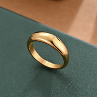 Bague simple en acier inoxydable plaqué or 6 mm, version coréenne, style Joker, pour mariage et fiançailles, vente en gros