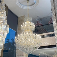 Lustre en cristal Maria Theresa sur mesure, extra large, pour villa, hôtel de luxe, mariage, lustre doré en cristal, luminaire suspendu