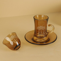 Verres en verre faits à la main, mini tasse à café en verre, motif palmier, petite tasse à thé arabe, personnalisable, vente en gros