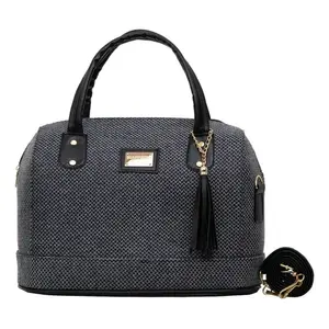 Bolso de Yute Resistente para Mujer Fana Jordin, Tamaño Mediano, con Patrón de Letras, Bolso de Playa con Asa Larga y Cierre de Broche - Product Image 1