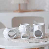 Diffuseur d'aromathérapie en céramique de forme spéciale abstraite, brûleur d'huile essentielle parfumée pour le yoga et le spa parfumé