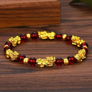 Trendy Gold Plated Wealth Pixiu Lucky <b>Bracelet</b> Glass <b>Beads</b> Beaded Animal Amulet <b>Men</b> Women's <b>Bracelet</b> - Product Image 5