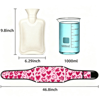 Bouillotte en caoutchouc de 1000 ml avec ceinture chauffante pour soulager les douleurs dorsales, cervicales et les crampes menstruelles – Idéal pour la Saint-Valentin