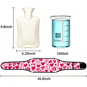 <span class=keywords><strong>Bouillotte</strong></span> en caoutchouc de 1000 ml avec <span class=keywords><strong>ceinture</strong></span> chauffante pour soulager les douleurs dorsales, cervicales et les crampes menstruelles – Idéal pour la Saint-Valentin - Product Image 2