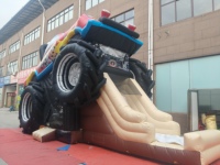 Château gonflable Monster Truck avec toboggan, pour fêtes d'enfants, qualité commerciale, certifié CE EN4960 ASTM F2374 UL, garantie 3 ans