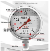 Vente directe usine – Manomètre en acier inoxydable de marque Hongqi, modèle Y-100BFZ/YTN-100BF, 0~100 MPa, haute température, résistant aux acides