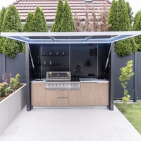 Ensemble de dosettes de cuisine d'extérieur en aluminium avec cuisinière et barbecue personnalisable