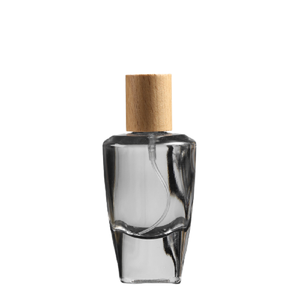 Luxury Bamboo Wooden Cover Thick Bottom Bayonet Clear Glass Perfume Bottle <strong>Silver</strong> <strong>Spray</strong> Pump Cosmetic Refillable Bottles 50ml - Product Image 5