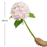 Bunga Hydrangea Buatan 48cm PU Real Touch Pink Biru Putih Dekorasi Pernikahan Ulang Tahun Rangkaian Hortensias Artificiales