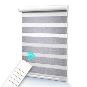 Smart Zebra Blinds para <span class=keywords><strong>Windows</strong></span> <span class=keywords><strong>Google</strong></span> <span class=keywords><strong>Home</strong></span> & Alexa Control Blackout Fabric Dual Roller Motorized Shades para hoteles - Product Image 2