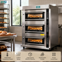 Nouveau Four à Sole Commercial de Luxe en Acier Inoxydable ZL-H3/6E, 3 Niveaux, 6 Plaques, 380V, Électrique, avec Minuteur pour Boulangerie, Pains et Pâtisseries