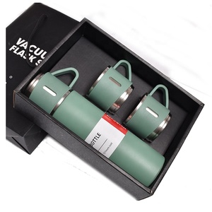 Termo de acero inoxidable 304 personalizado, conjunto de regalo con una taza y dos tapas, botella de agua, gran oferta - Product Image 1