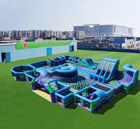 Ciudad de Diversión Inflable Comercial Personalizada, Parque de Atracciones Inflable Gigante de PVC para Alquiler en Eventos al Aire Libre
