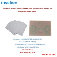 Uhf rfid nouvelle carte d'étiquette rfid intelligente passive 860-960MHZ HF 1K 13.56MHZ pour système de contrôle d'accès personnel d'antenne de lecteur longue portée