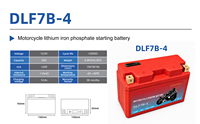 Batterie de démarrage pour moto 12,8 V DLF7B-4 LiFePO4 avec BMS intelligent, CCA élevé, affichage LED, longue durée de vie pour ATV et scooter