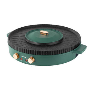 Olla Eléctrica y Parrilla Combinadas Yongkang, 3.7 kg, Antiadherente PTFE, Control de Temperatura Dual, Ideal para Fiestas en Casa - Product Image 1