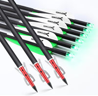 6 flèches de carabine à poulies de 20 pouces avec pointes mécaniques et nocks lumineux pour la chasse et la pratique en extérieur, flèches de carabine à poulies en carbone