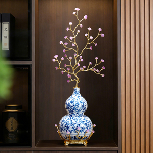 <b>Amethyst</b> <b>Crystal</b> Money Tree Gourd Ornament Wealth Prosperity Home Decor for Living Room Entryway - Product Image 4
