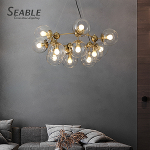 Personalità creativa vento industriale camera da letto di lusso bolla di vetro lampadario luce - Product Image 2