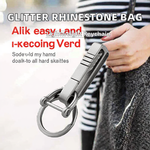 <b>Glitter</b> Diamond Metal Alloy Coin Purse Keychain Luxury Rhinestone Mini Bucket Bag <b>Lipstick</b> Organizer Storage Bottle Opener - Product Image 2
