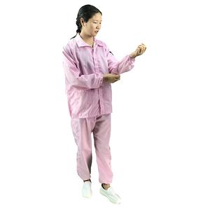 Jiangsu de suministro del fabricante Unisex Libre de pelusa Rosa lavable chaqueta y pantalones que se sala de trabajo antiestático traje de ropa - Product Image 4