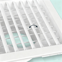 Diffuseur de plafond carré à rond 250x250mm pour sortie d'air CVC, grille de 200mm pour bureau, hôtel, hôpital