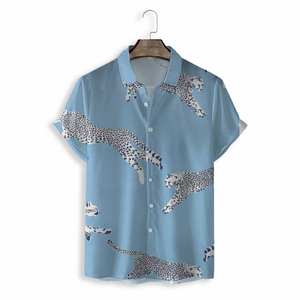 Chemises hawaïennes à manches courtes, panthère noire personnalisée, pour hommes, imprimé tendance, couleurs rose, de plage, col en V, nouvelle collection 2020 - Product Image 4