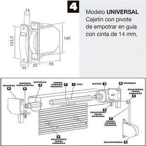 Mini Avvolgitore per Tapparelle 6 Metri Nastro a Scomparsa 14 mm. - Product Image 5