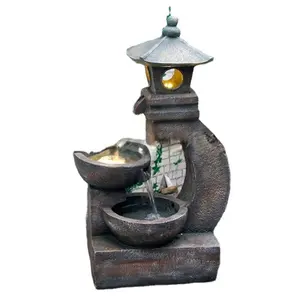 Polyresin garden fountain light house