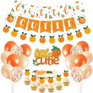 Petite mignonne bébé douche décorations <span class=keywords><strong>Orange</strong></span> fête d'anniversaire fournitures Kit pour <span class=keywords><strong>mandarine</strong></span> bébé douche clémentine fête d'anniversaire cadeau - Product Image 1