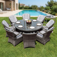 Ensemble de canapés de terrasse en saule pour l'extérieur avec coussins moelleux, structure en aluminium, idéal pour les repas en plein air et l'utilisation en salon