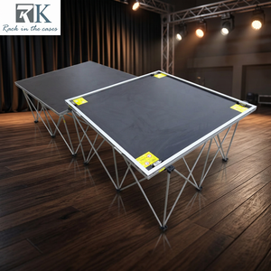Escenario Portátil para Bodas, Alfombra Negra, Plataforma de Aluminio Modular para Conciertos, Iglesias y Eventos - Product Image 2