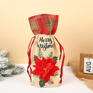 Creative Christmas & Ramadan Cotton Wine Bottle Bags Reusable <b>Table</b> and Home Decorations - Product Image 4
