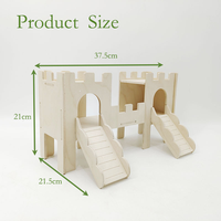 Grand pont détachable pour petits animaux avec fenêtres de repos, abri tunnel et maisonnette en bois massif pour cochons, chinchillas et chatons