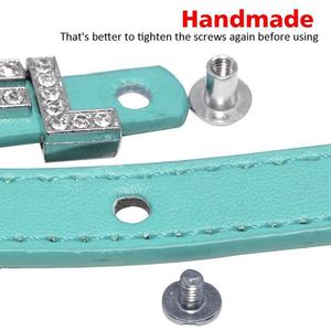 Diamantes de imitación personalizados nombre gratis encantos gato accesorios PU personalizado elástico gato <span class=keywords><strong>Collar</strong></span> lujo <span class=keywords><strong>Breakaway</strong></span> - Product Image 2