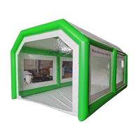 Abri de garage gonflable portable blanc et vert personnalisé, imperméable, pour publicité, idéal pour SUV, MPV, et salons automobiles