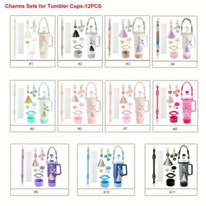 Wholesale 40Oz Tumbler Accessories & Charms Kit Sets 7/8/12Pcs- Keychain, Straw Caps, <b>Boots</b>, Pearl Handle, Cup Cozy - Product Image 4