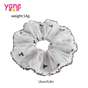 Scrunchie Rambut Gaya Korea Baru dengan Pinggiran Renda Berkualitas Tinggi dan Elastisitas Tinggi untuk Kuncir Kuda - Product Image 2