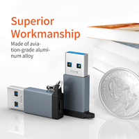 Adaptateur USB C femelle vers USB A mâle 10Gbps 3.1 Adaptateur de câble de chargeur en alliage d'aluminium de type C