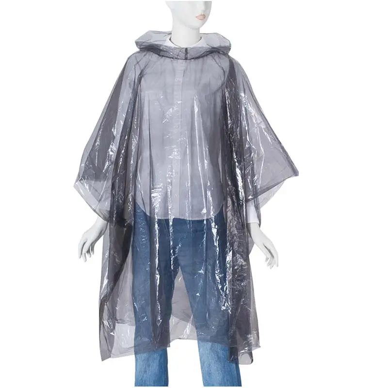 Poncho de pluie jetable pour adultes, imperméable, en PE, vêtements de pluie