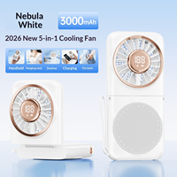 Ventilateur de bureau portable pliable rechargeable par USB avec batterie de 3000 mAh et fonction de banque d'alimentation pour les voyages, le bureau et l'extérieur